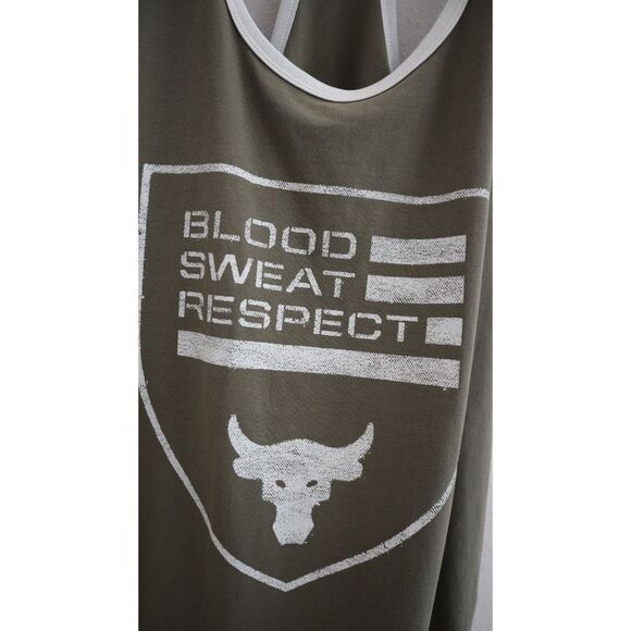 Under Armour 1370487 361 Men's Sz XL Green Project Rock "BSR" Flag Tank Top - Picture 3 of 8